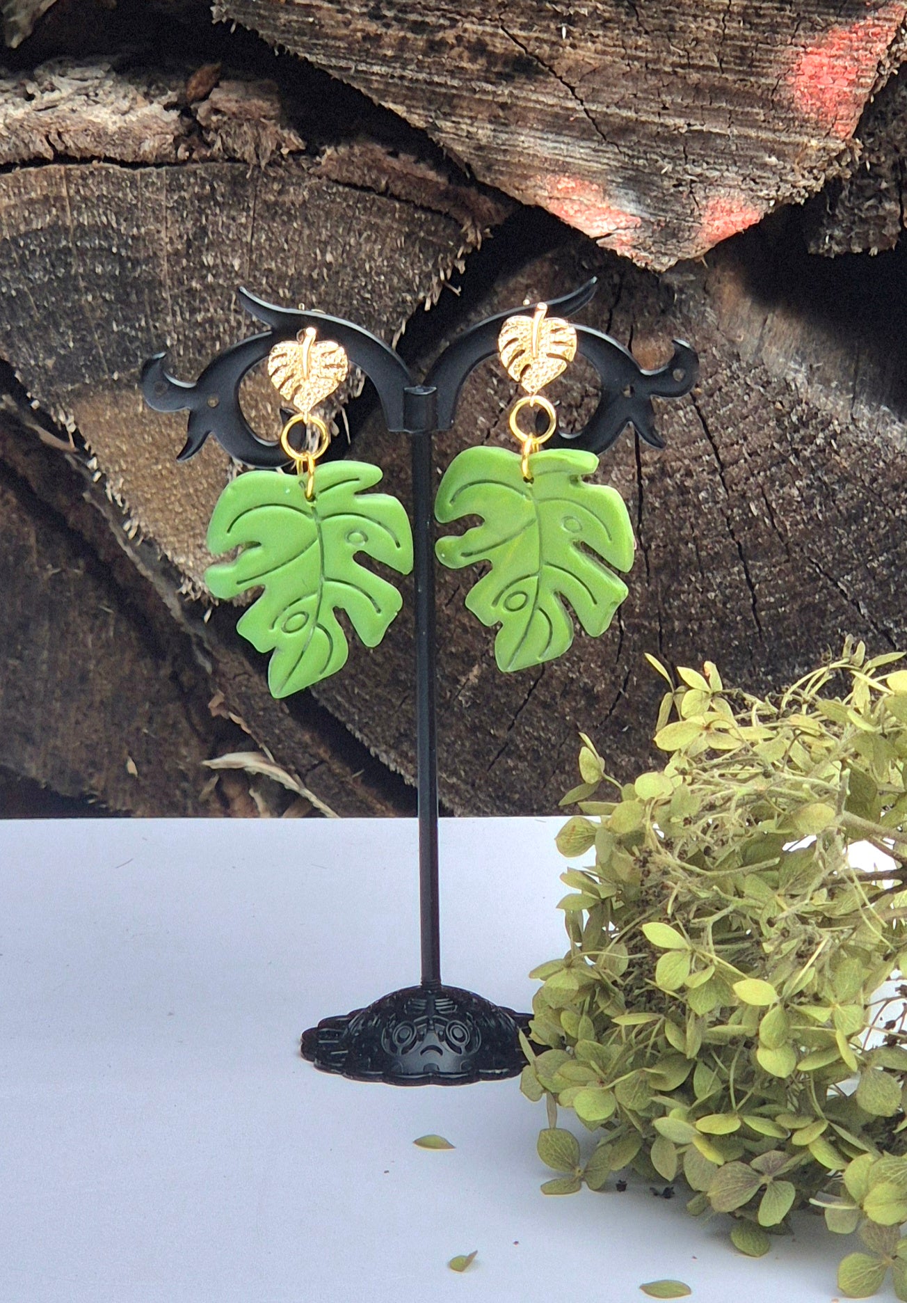 Monstera, Ohrringe, Blatt, Earrings
