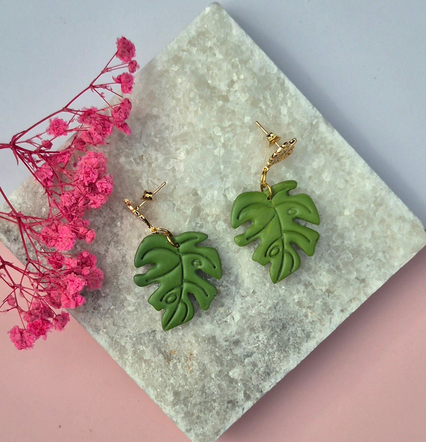 Monstera, Ohrringe, Blatt, Earrings