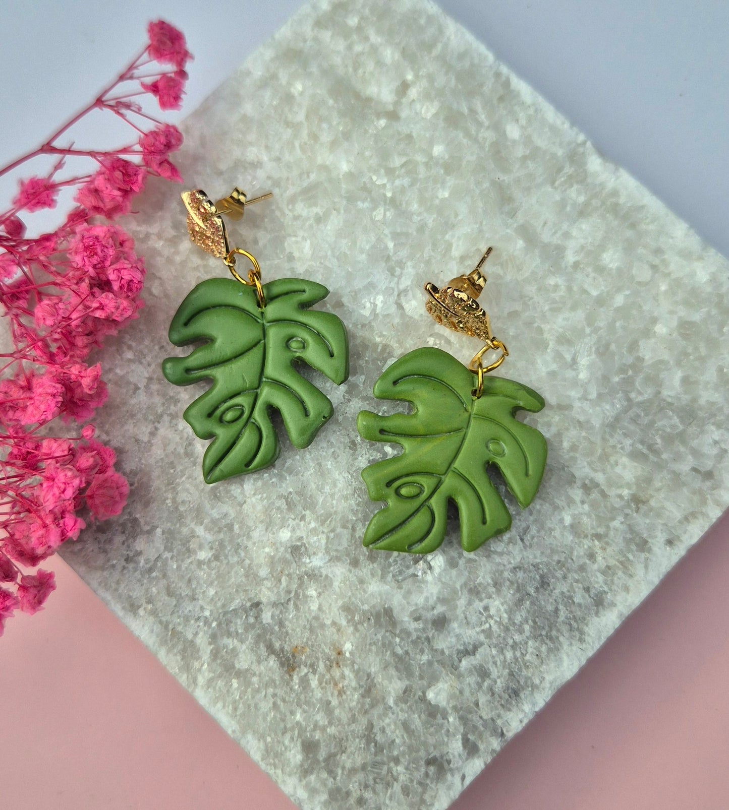 Monstera, Ohrringe, Blatt, Earrings