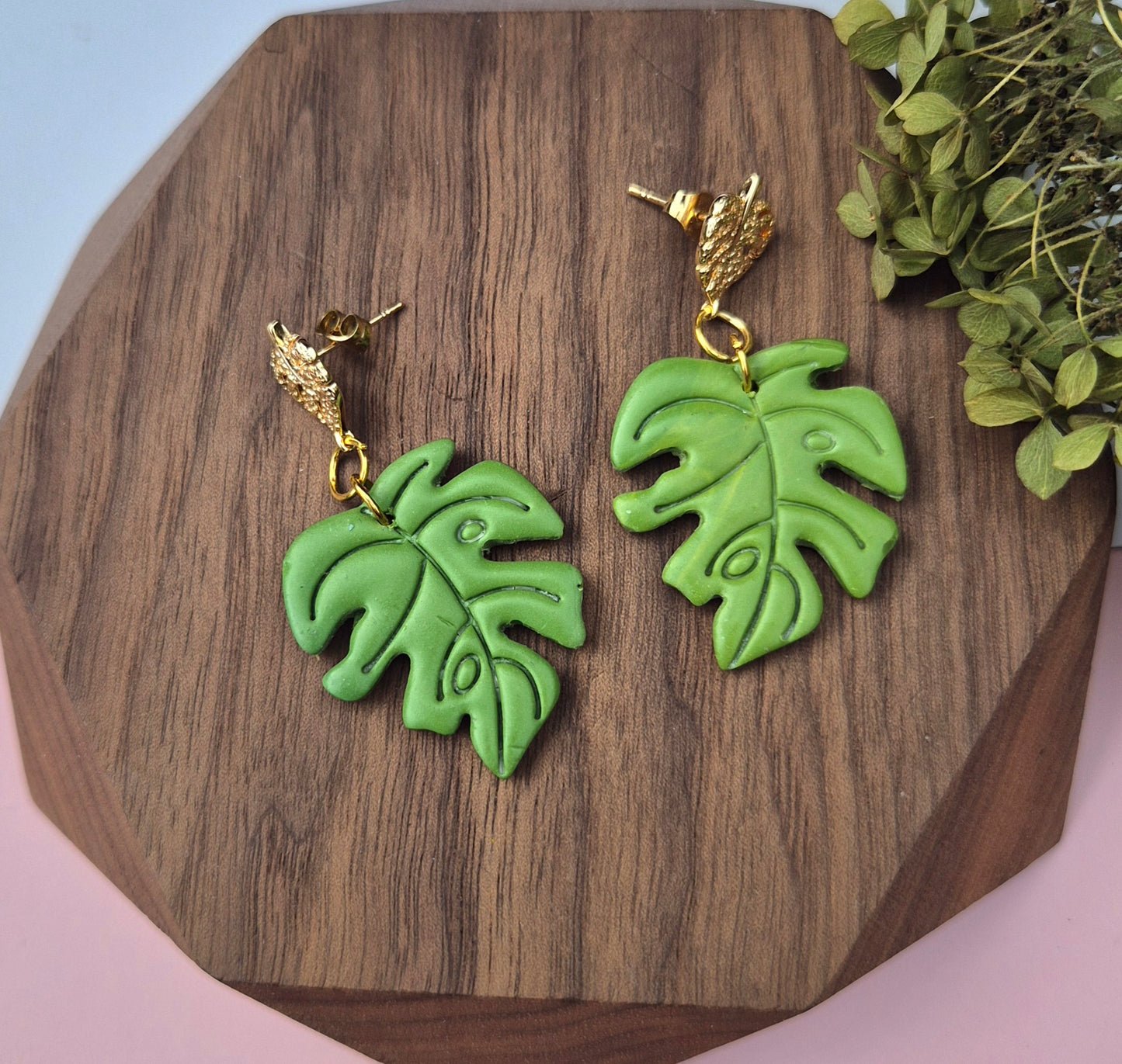 Monstera, Ohrringe, Blatt, Earrings