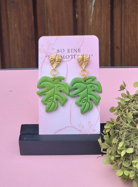 Monstera, Ohrringe, Blatt, Earrings